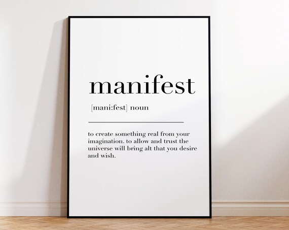 Manifest Manifest Print Manifest Poster Manifest Definition Manifest Wall Art Manifest Definition Print Manifest Gift
