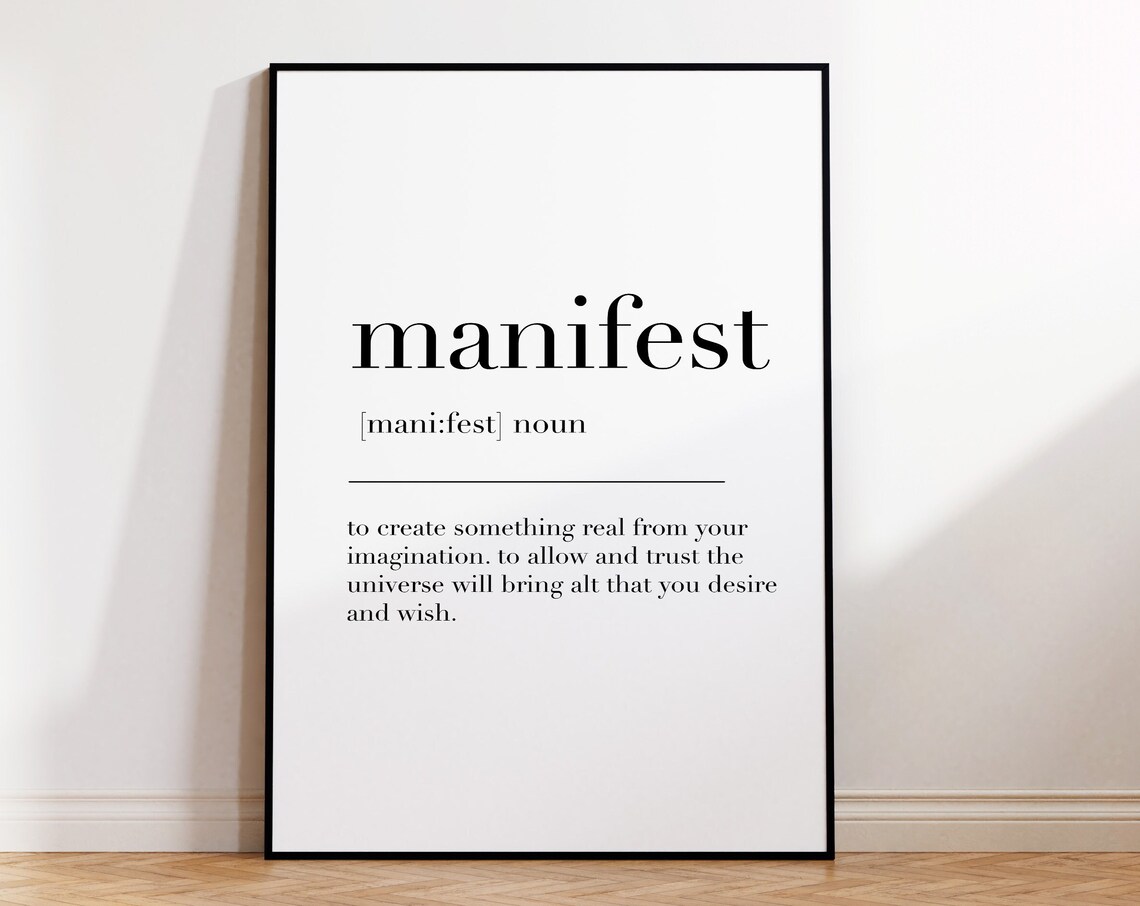 Manifest Manifest Print Manifest Poster Manifest Definition Manifest Wall Art Manifest Definition Print Manifest Gift