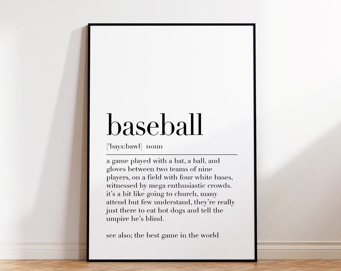 Baseball Funny Definition Dictionary Quote Poster Sports Fan Wall Art - Image 4