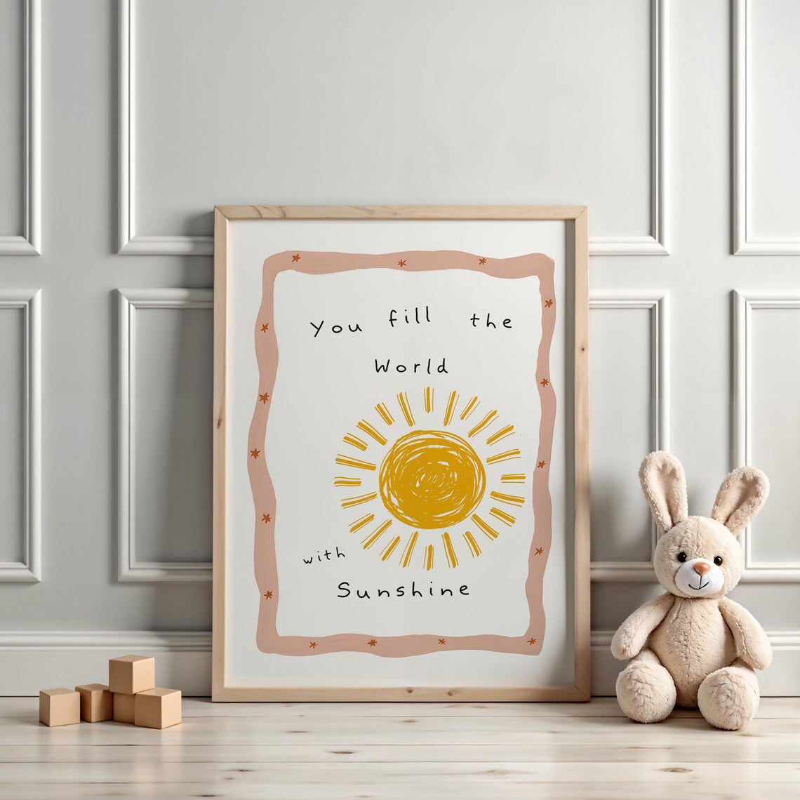 You Fill The World With Sunshine Kids Affirmation Art Print - Image 3