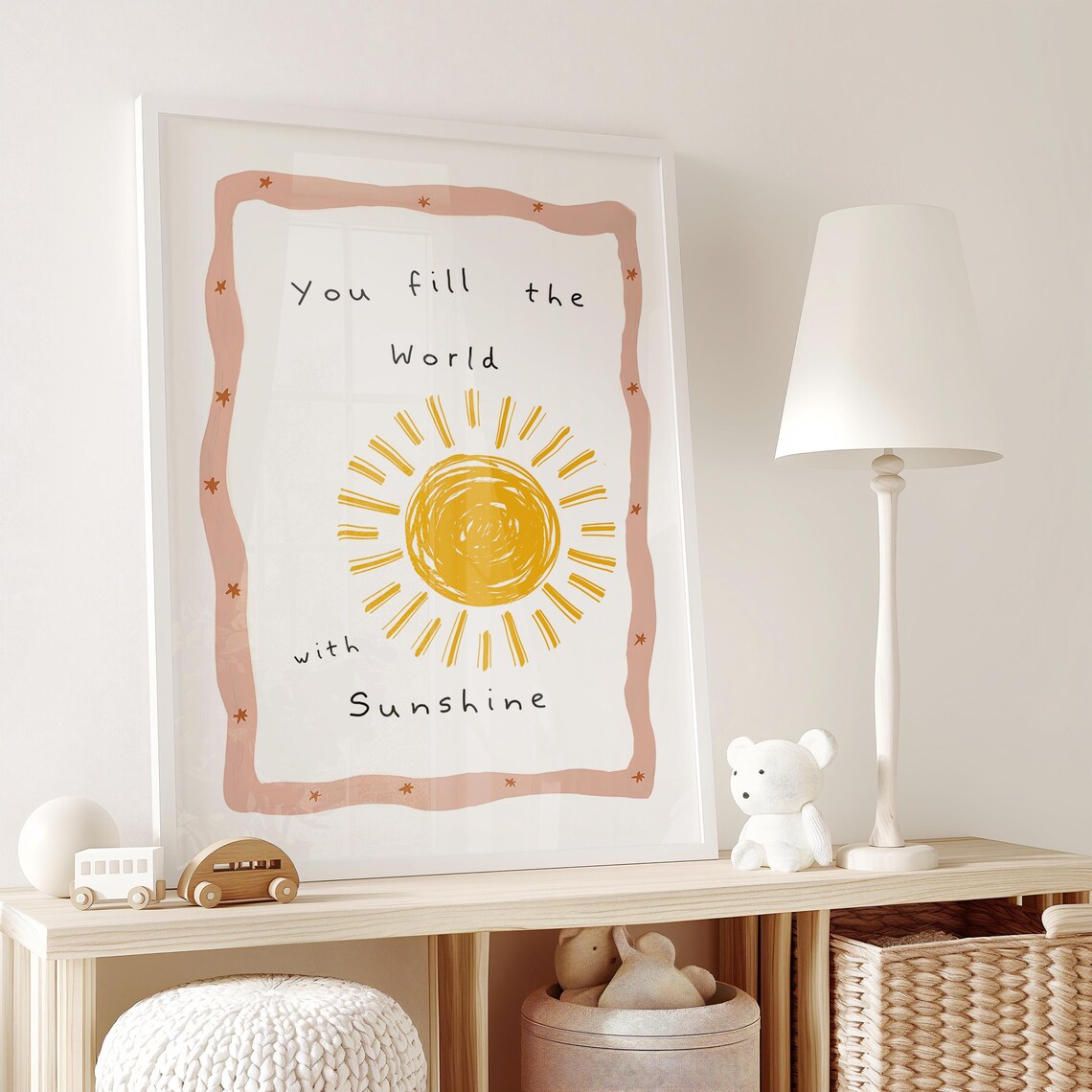 You Fill The World With Sunshine Kids Affirmation Art Print - Image 2