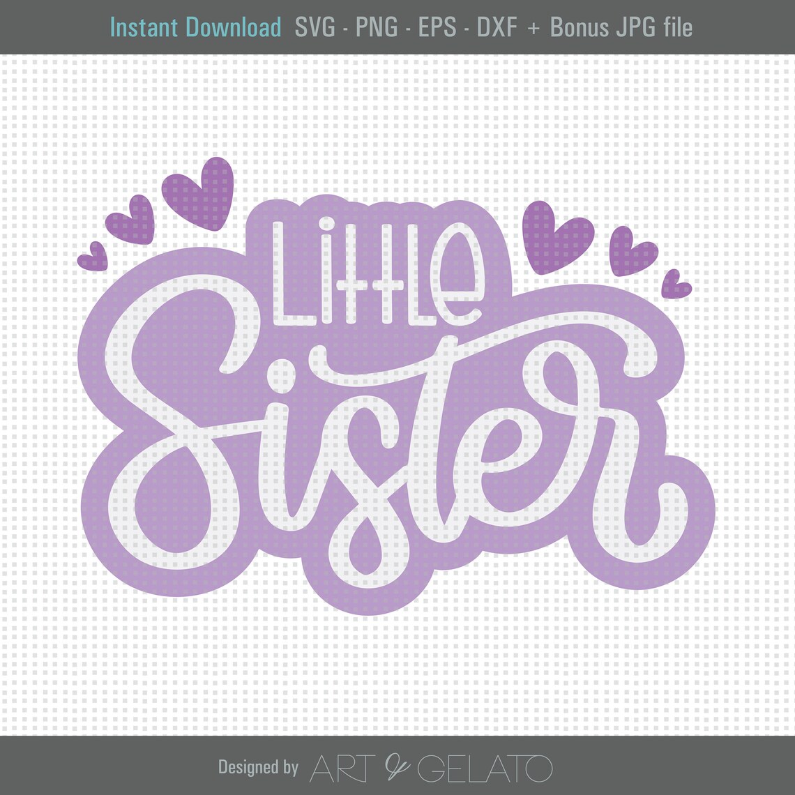 Little Sister Nursery Wall Art Print, Baby Girl
