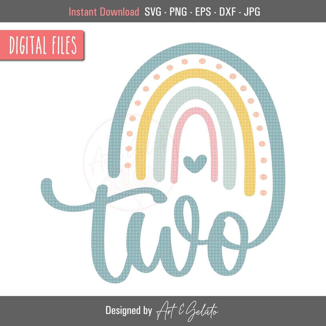 Two Rainbow Birthday Svg Baby Girl Birthday Svg Boho Rainbow Birthday Svg Rainbow Birthday Party Svg Girl Rainbow Svg 2nd Birthday Svg