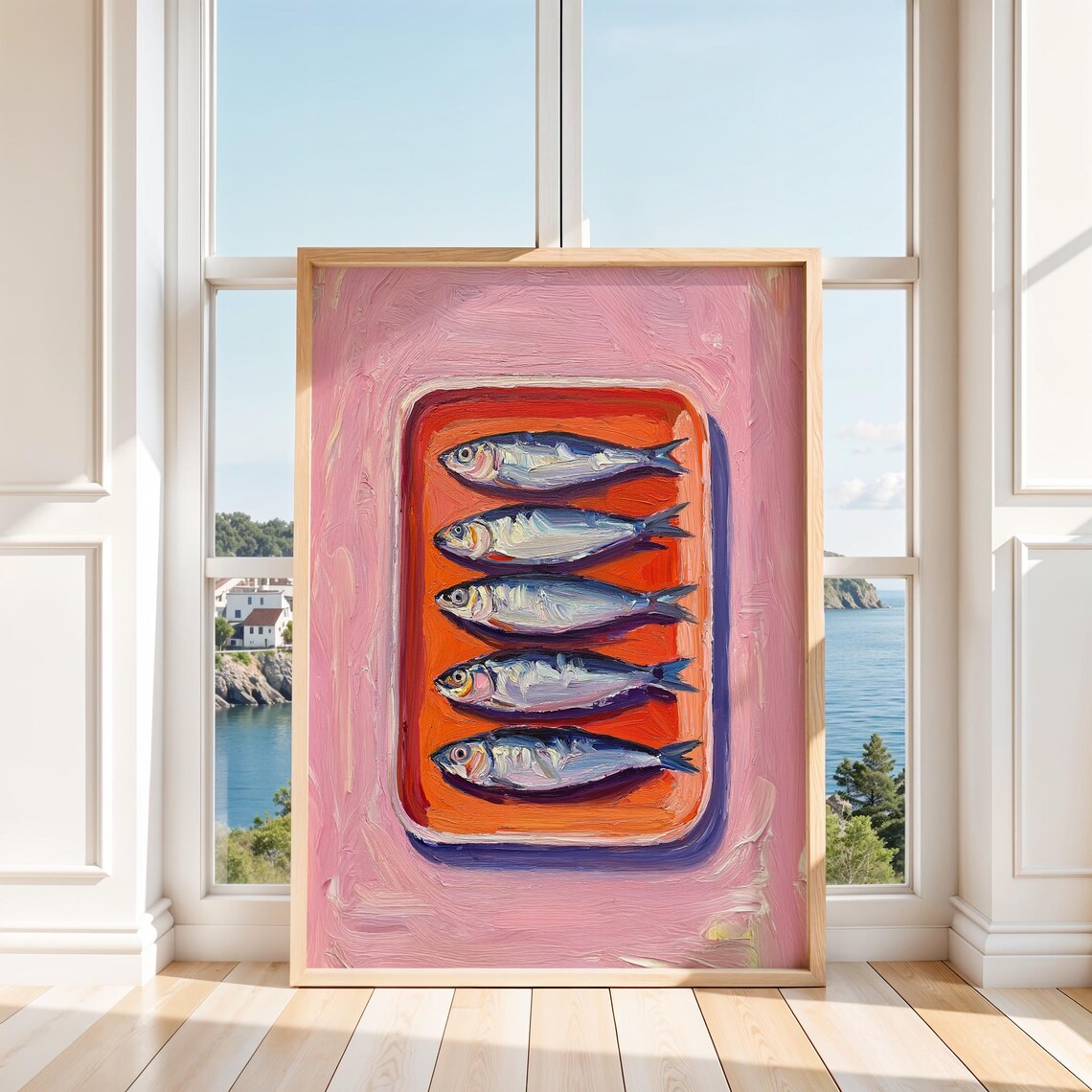 Sardine Tin Warm Tone Mediterranean Poster Print