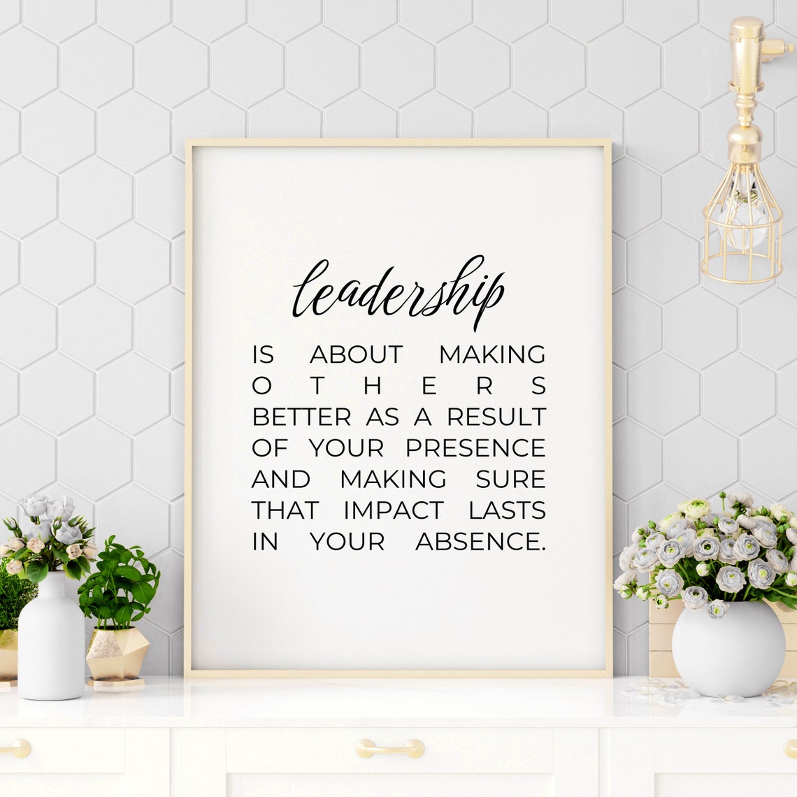 Leadership Quote About Making Others Better Office White Poster