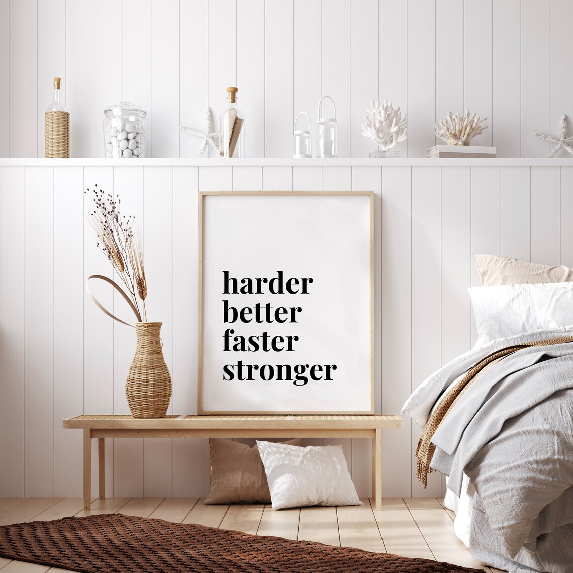 Harder Better Faster Stronger Bold Training Motto Quote Poster - Image 3