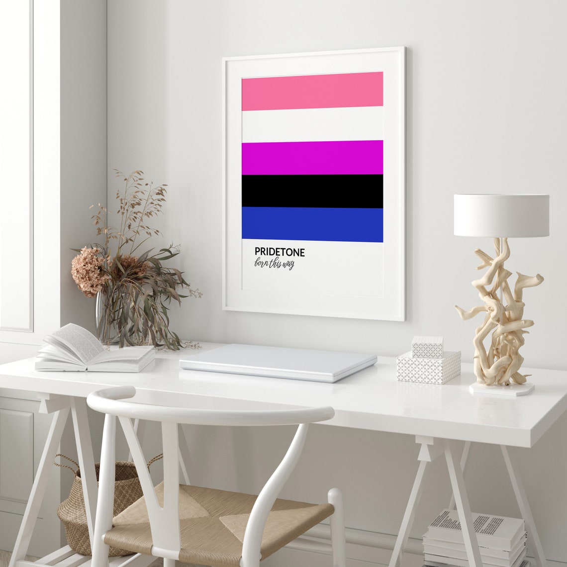 PRIDETONE Born This Way Genderfluid Pride Flag Color Block Poster - Image 3