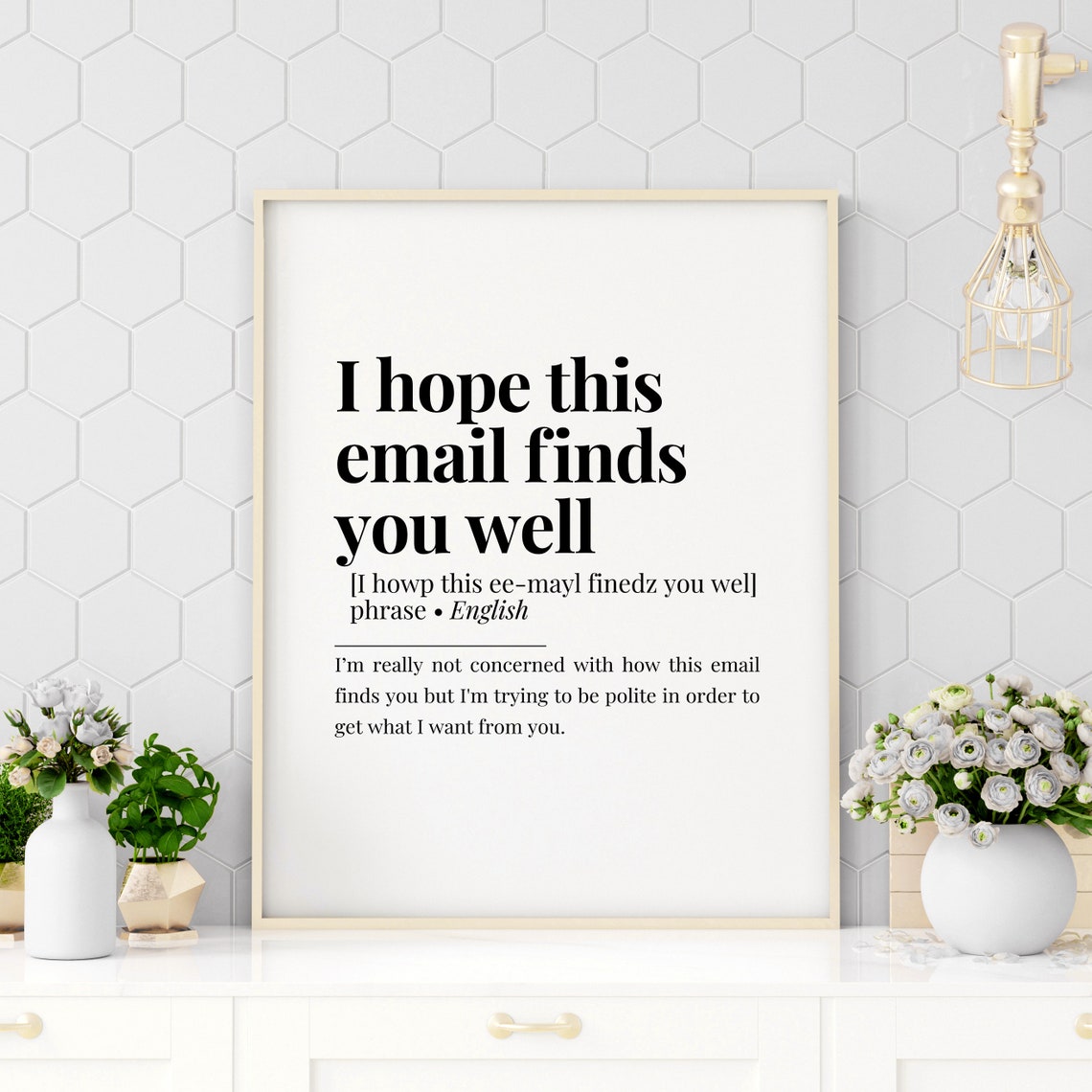 I Hope This Email Finds You Well Funny Office Definition Poster