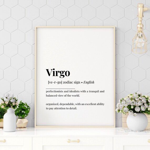 Virgo Bold Zodiac Sign Dictionary Definition Traits Quote Poster