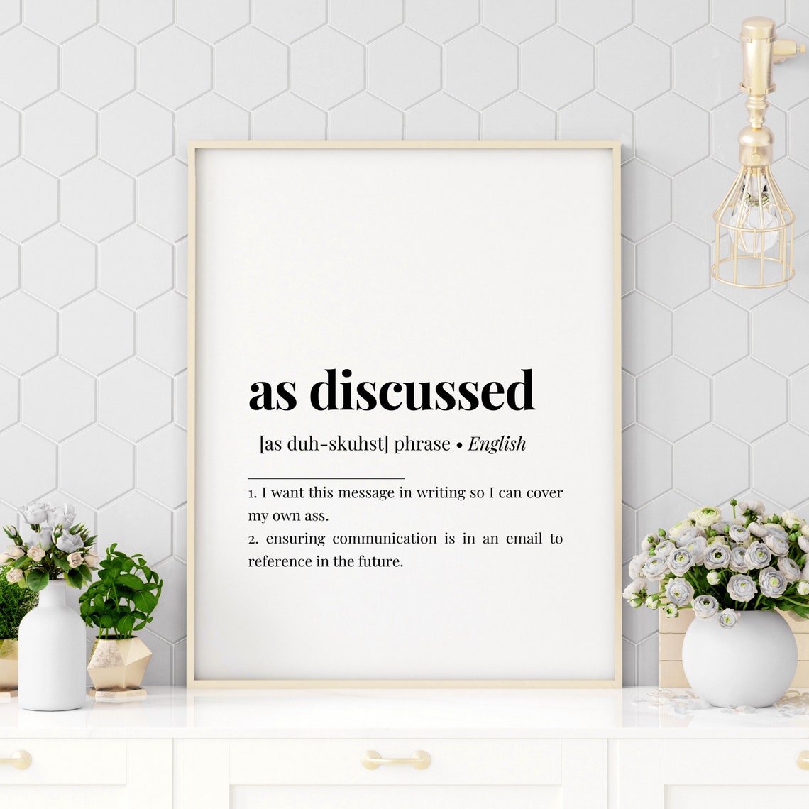As Discussed Definition Funny Office Humor Dictionary Poster Art