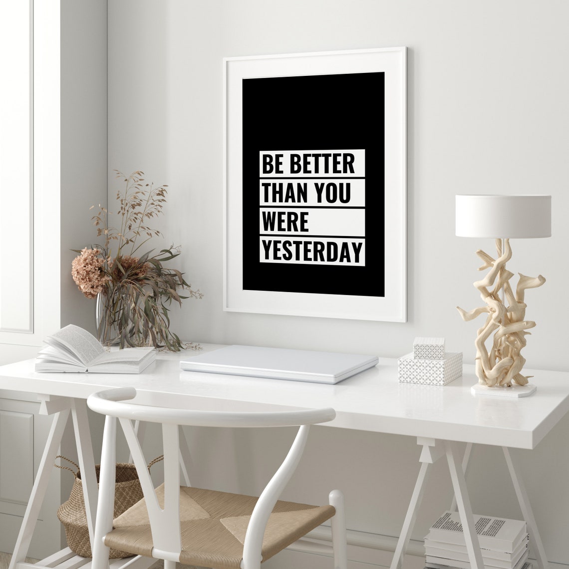 Be Better Than You Were Yesterday Bold Motivational Quote Poster - Image 3
