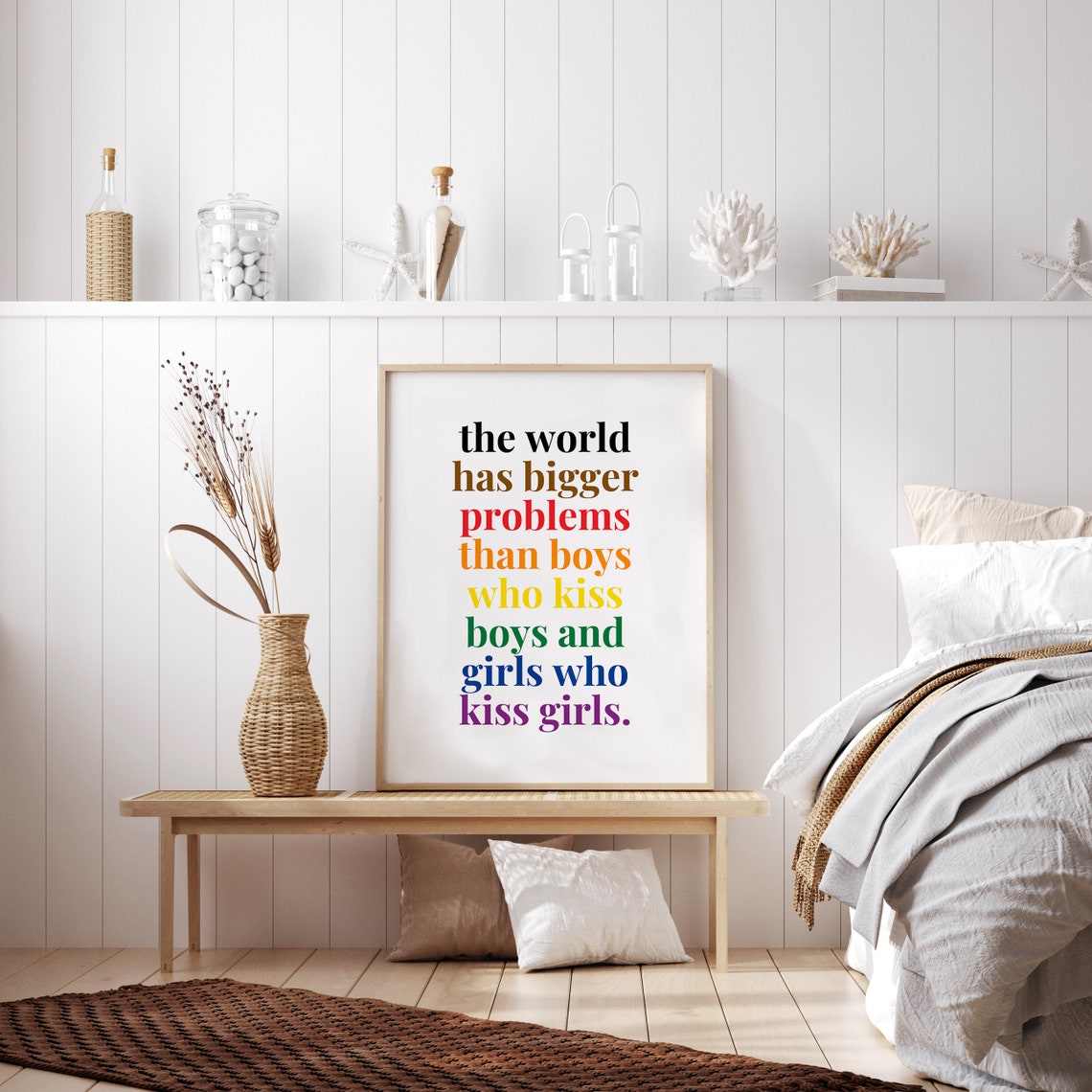 The World Has Bigger Problems Rainbow LGBTQ Pride Equality Poster - Image 2