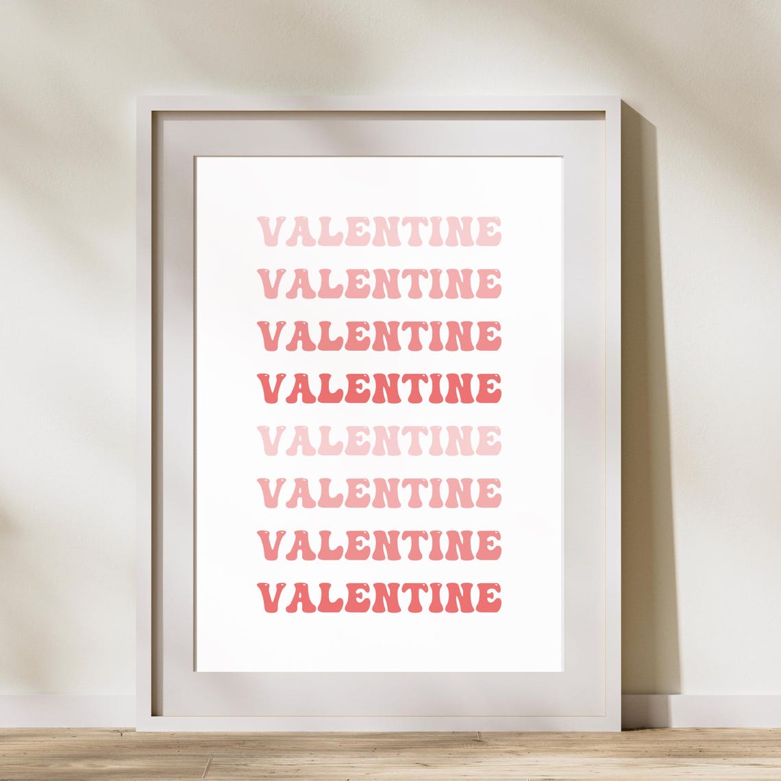 Valentine's Day Retro Bubble Typography Repeated Pink Playful Poster