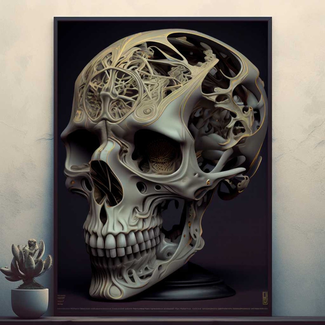 Mechanical Skull Posters Prints Wall Art Modern Home Room Bar Decor Painting Unframed
