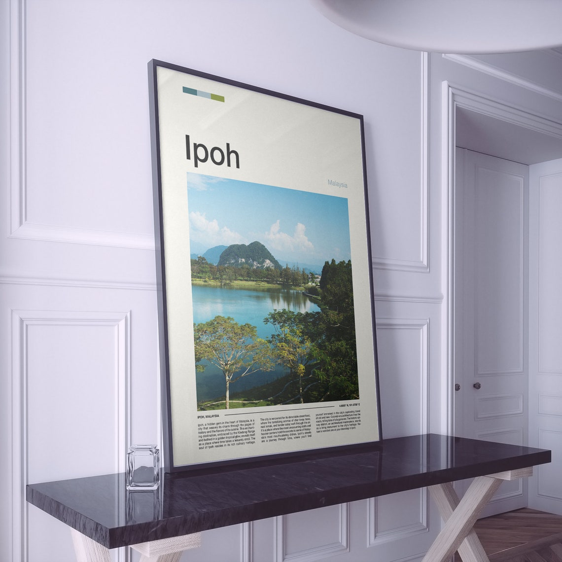 Ipoh Malaysia Lake Limestone Hill Rain Trees Scenic View Poster - Image 2