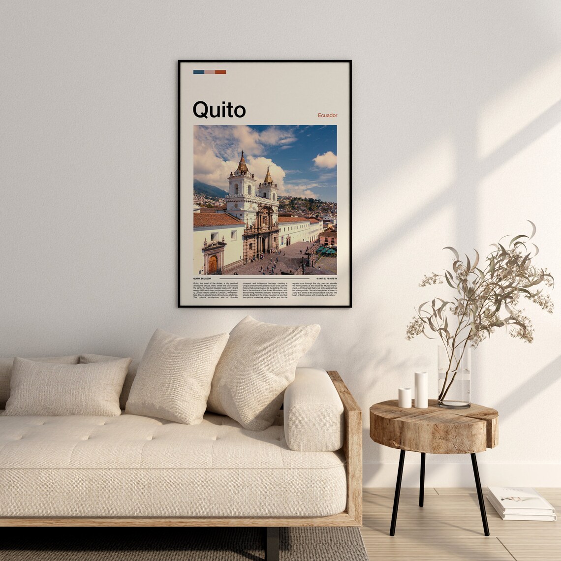 Quito Ecuador San Francisco Church Old Town Minimal Travel Poster - Image 3