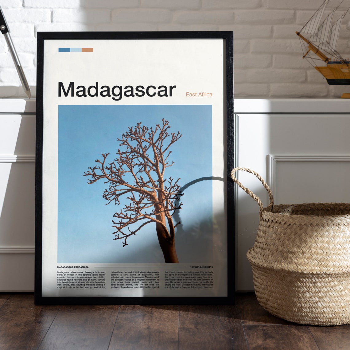 Madagascar Baobab Tree Branches Blue Sky Nature Photography Poster - Image 5