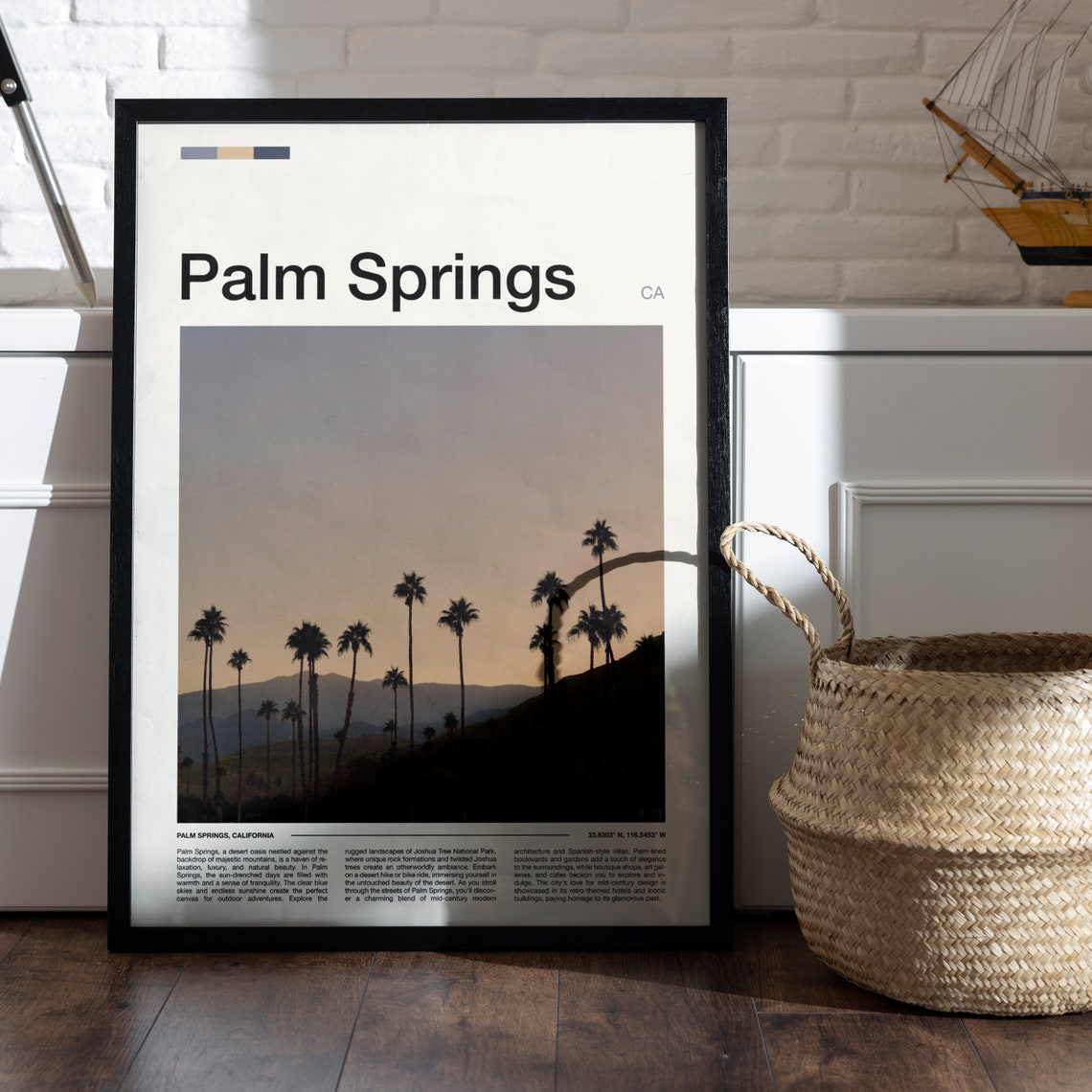 Palm Springs California Palm Trees Silhouette Sunset Photo Poster - Image 5