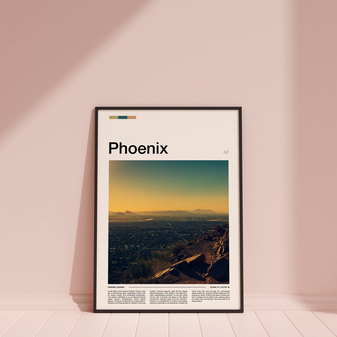 Phoenix Arizona Sunset City Desert View Photo Poster Artwork - Image 4