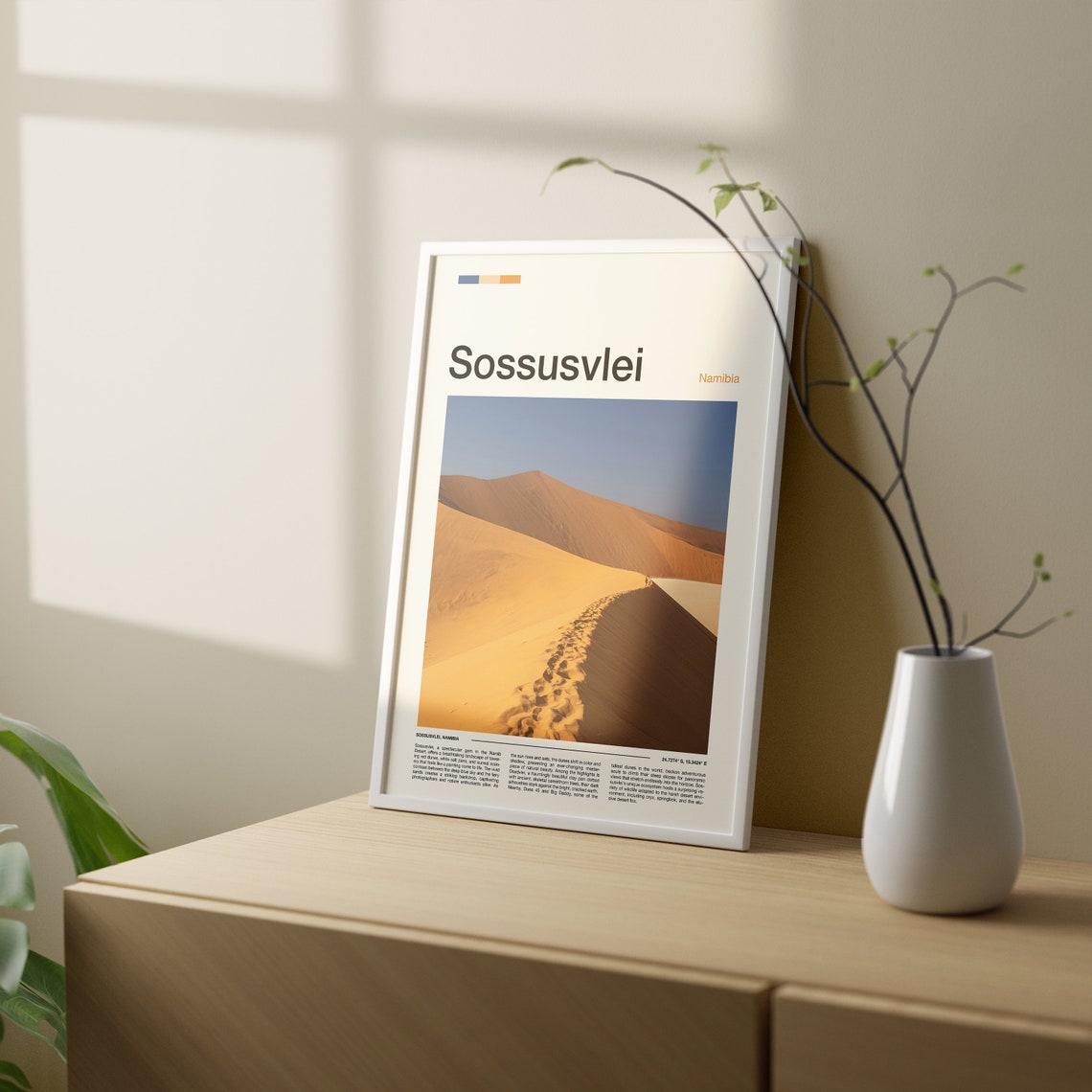 Sossusvlei Namibia Red Sand Dune Footprint Trail Travel Poster - Image 2
