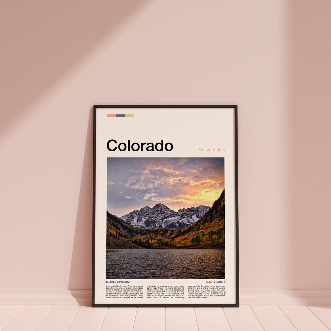 Colorado Maroon Bells Alpine Lake Autumn Rocky Mountain Poster - Image 4