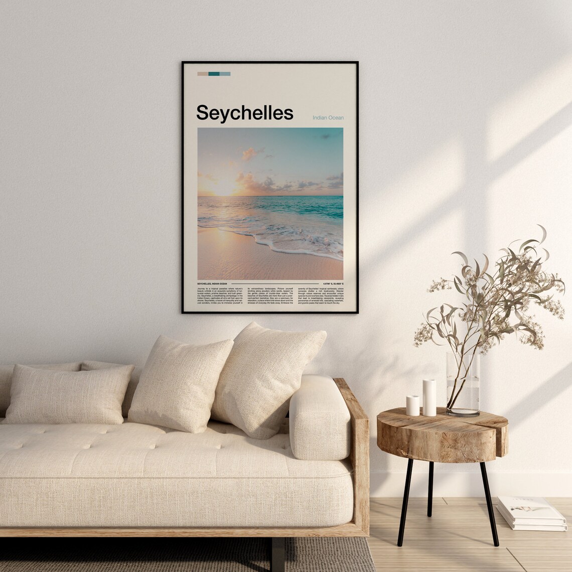 Seychelles Indian Ocean Sunset Beach Tropical Paradise Poster - Image 3