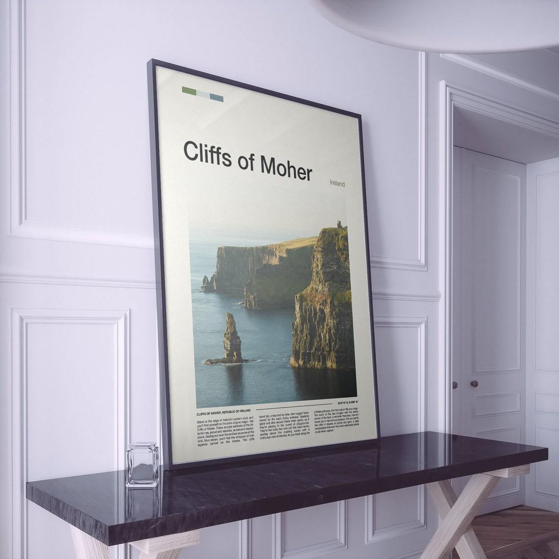 Cliffs of Moher Ireland Atlantic Sea Cliffs Golden Light Poster - Image 2