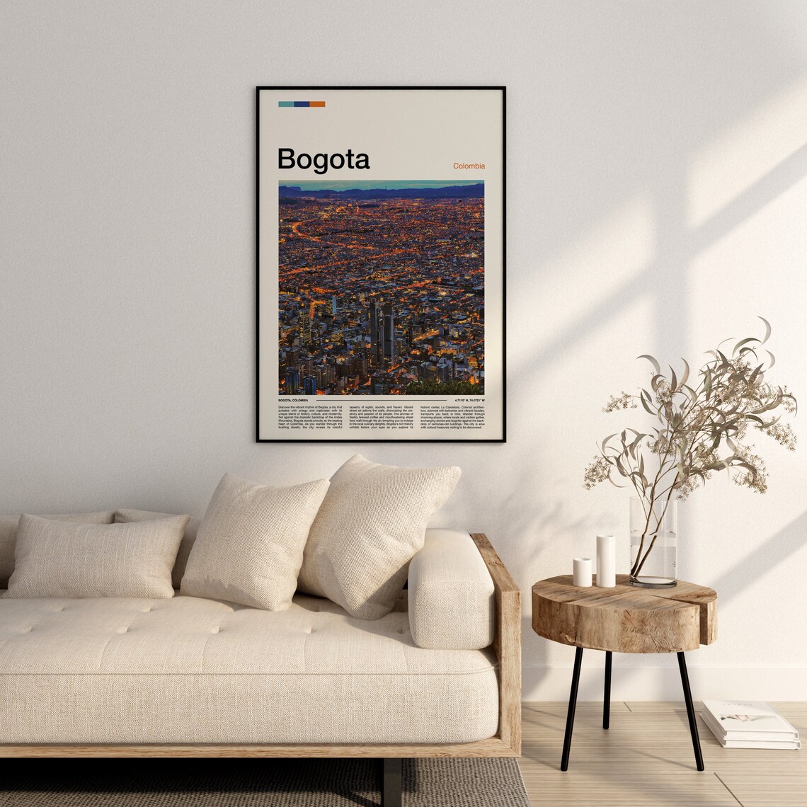 Bogota Colombia Night City Lights Panorama Aerial View Poster - Image 3