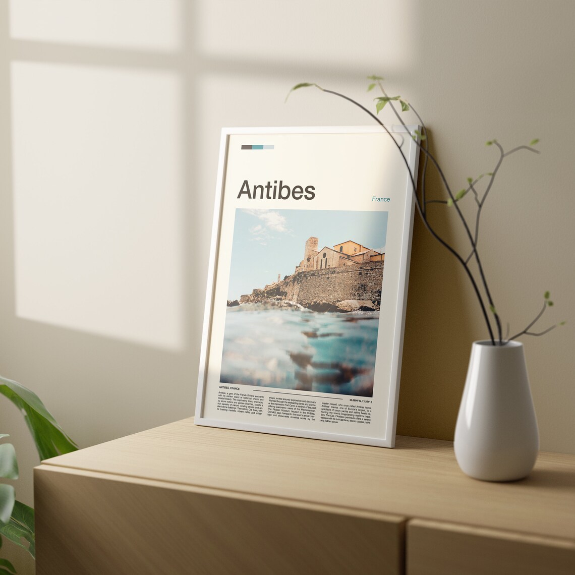 Antibes France Old Town Stone Fortress Mediterranean Coastline Poster - Image 3