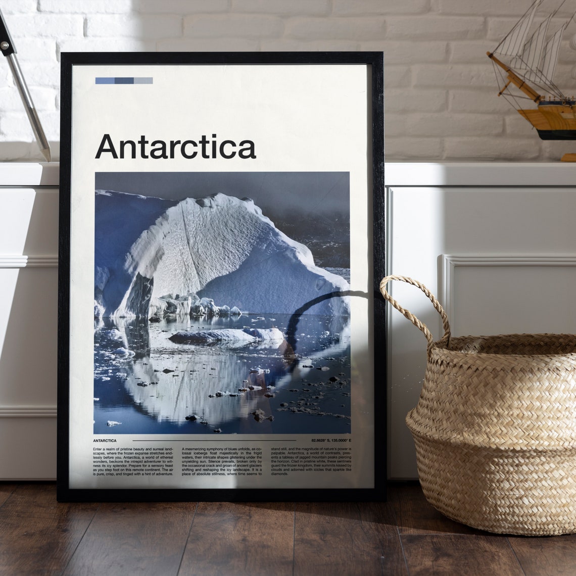 Antarctica Iceberg Polar Landscape Frozen Reflection Art Poster - Image 5