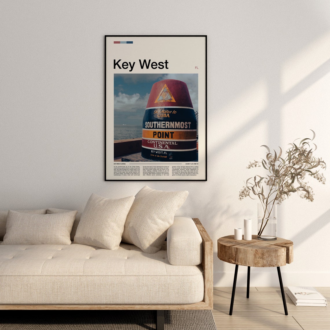 Key West Florida Southernmost Point Buoy Landmark Scene Poster - Image 3