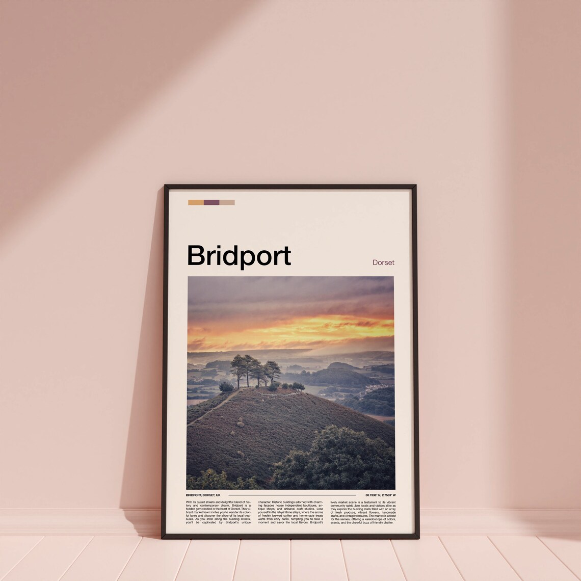 Bridport Dorset England Sunset Hill Pines Countryside Poster - Image 4