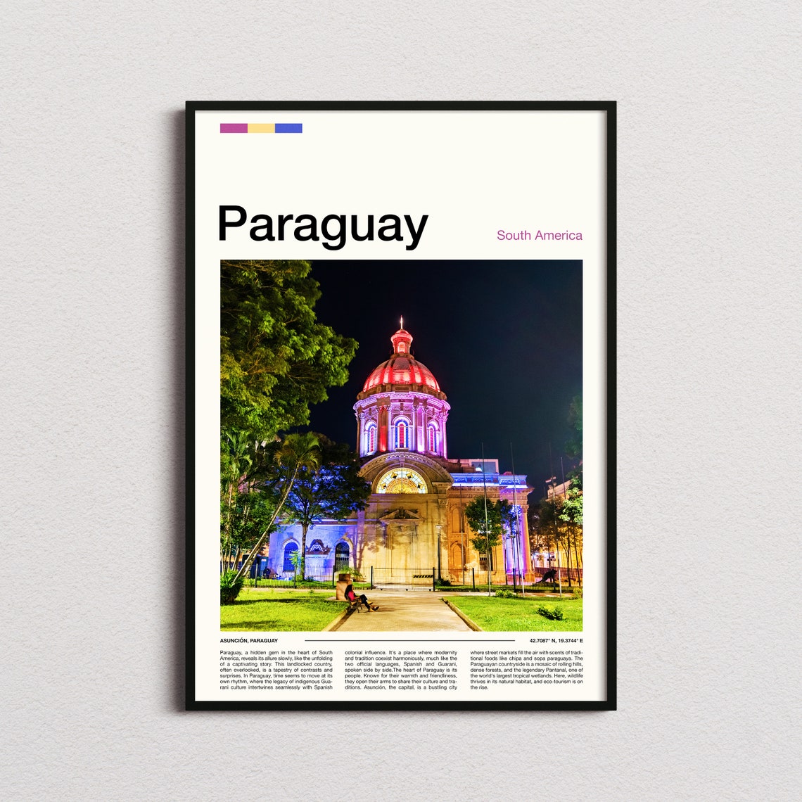 Paraguay Print Paraguay Poster Paraguay Wall Art Paraguay Art Print Paraguay Photo Paraguay Gifts Travel Poster Traveler Gifts