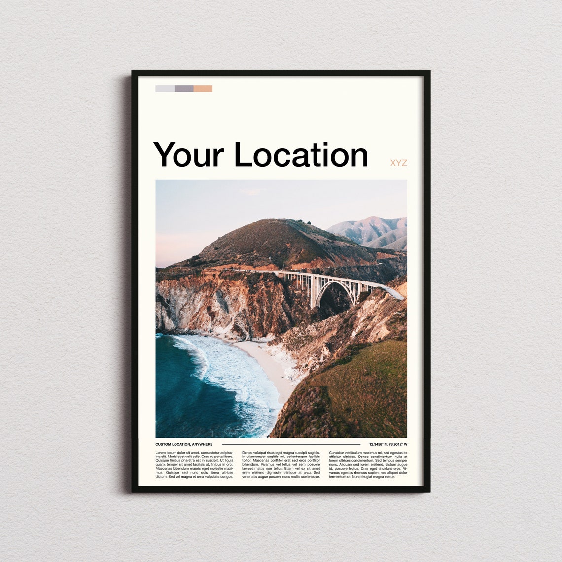 Custom Your Location Personalized Anywhere Travel Gift Poster