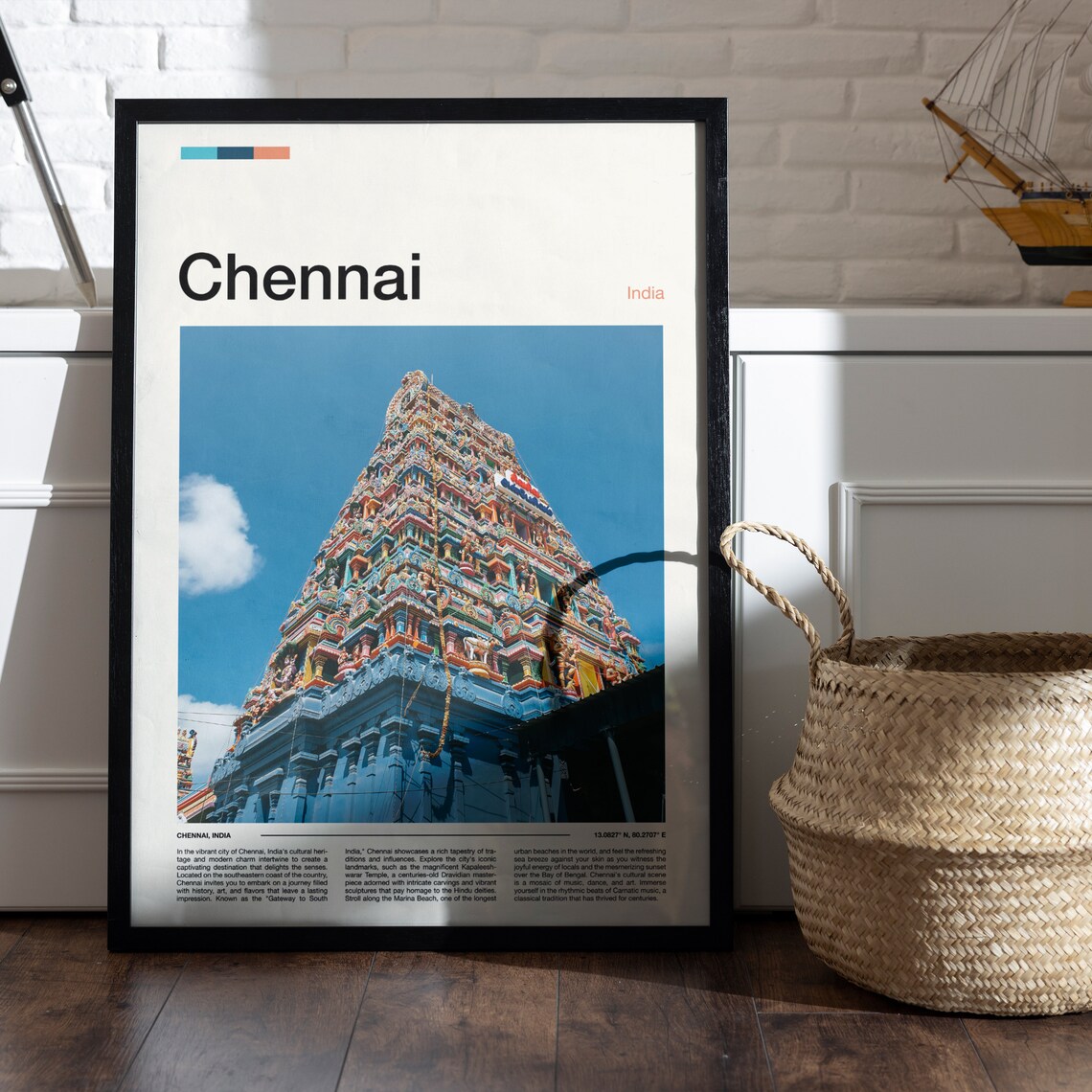 Chennai India Colorful Temple Gopuram Tower Travel Photo Poster - Image 4