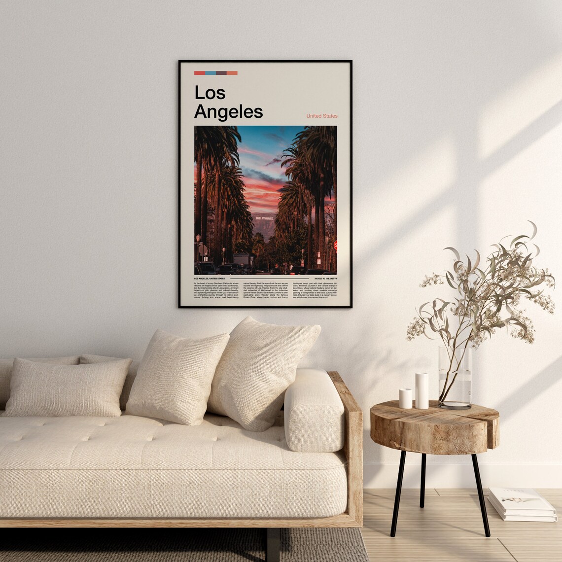 Los Angeles Print Los Angeles Poster Los Angeles Wall Art California Art Print Los Angeles Photo - Image 3
