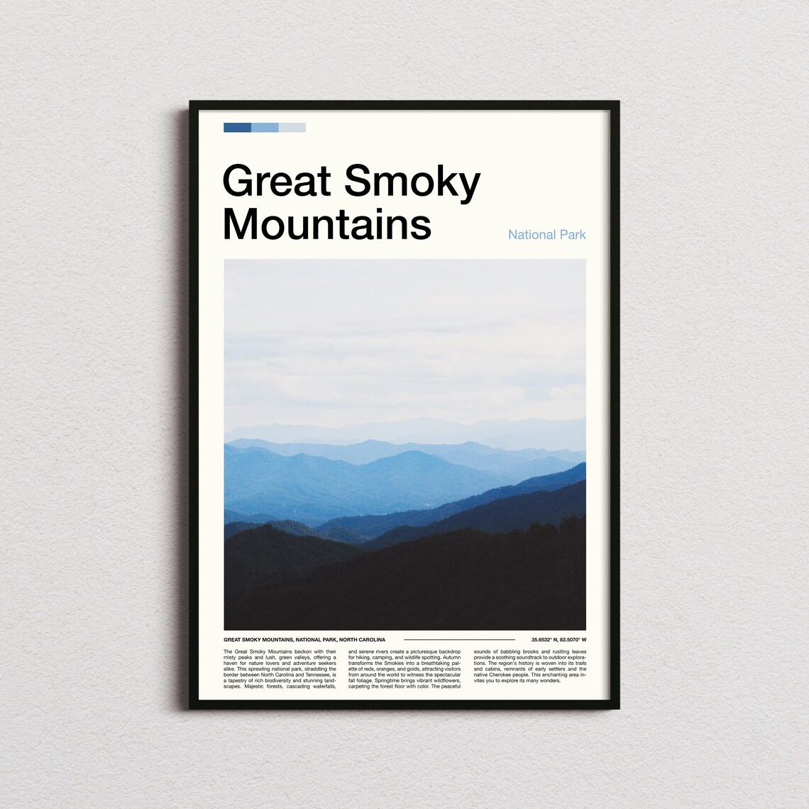 Great Smoky Mountains National Park North Carolina Blue Ridge Poster