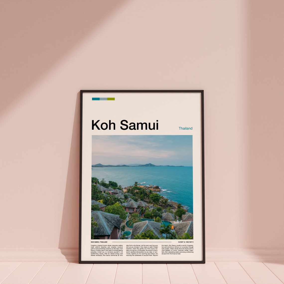 Koh Samui Thailand Tropical Island Resort Coastline Travel Poster - Image 3