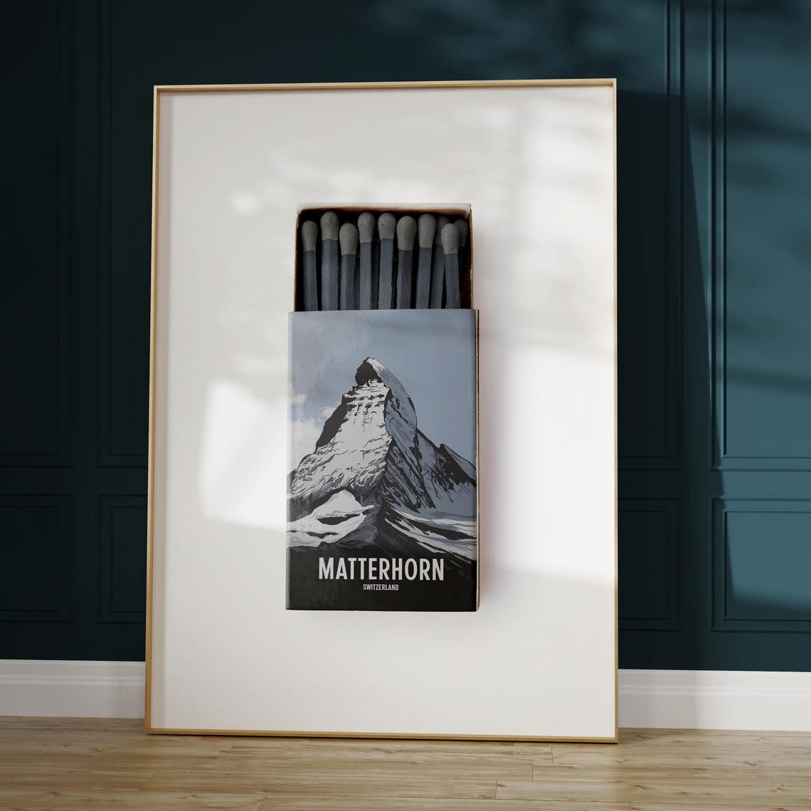 Matterhorn Switzerland Snow Capped Peak Matchbox Art Decor Poster - Image 5