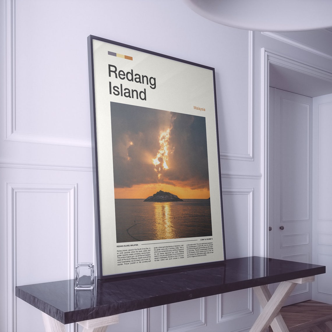 Redang Island Malaysia Sunset Over Rocky Islet Seascape Poster - Image 2
