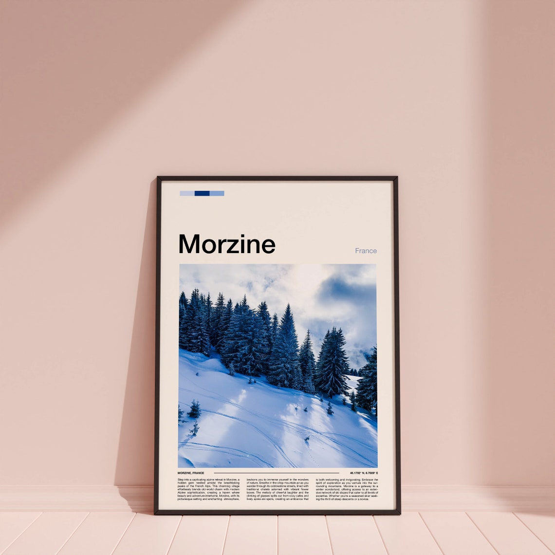 Morzine France Groomed Snowy Ski Slope Tall Frosted Fir Poster - Image 4