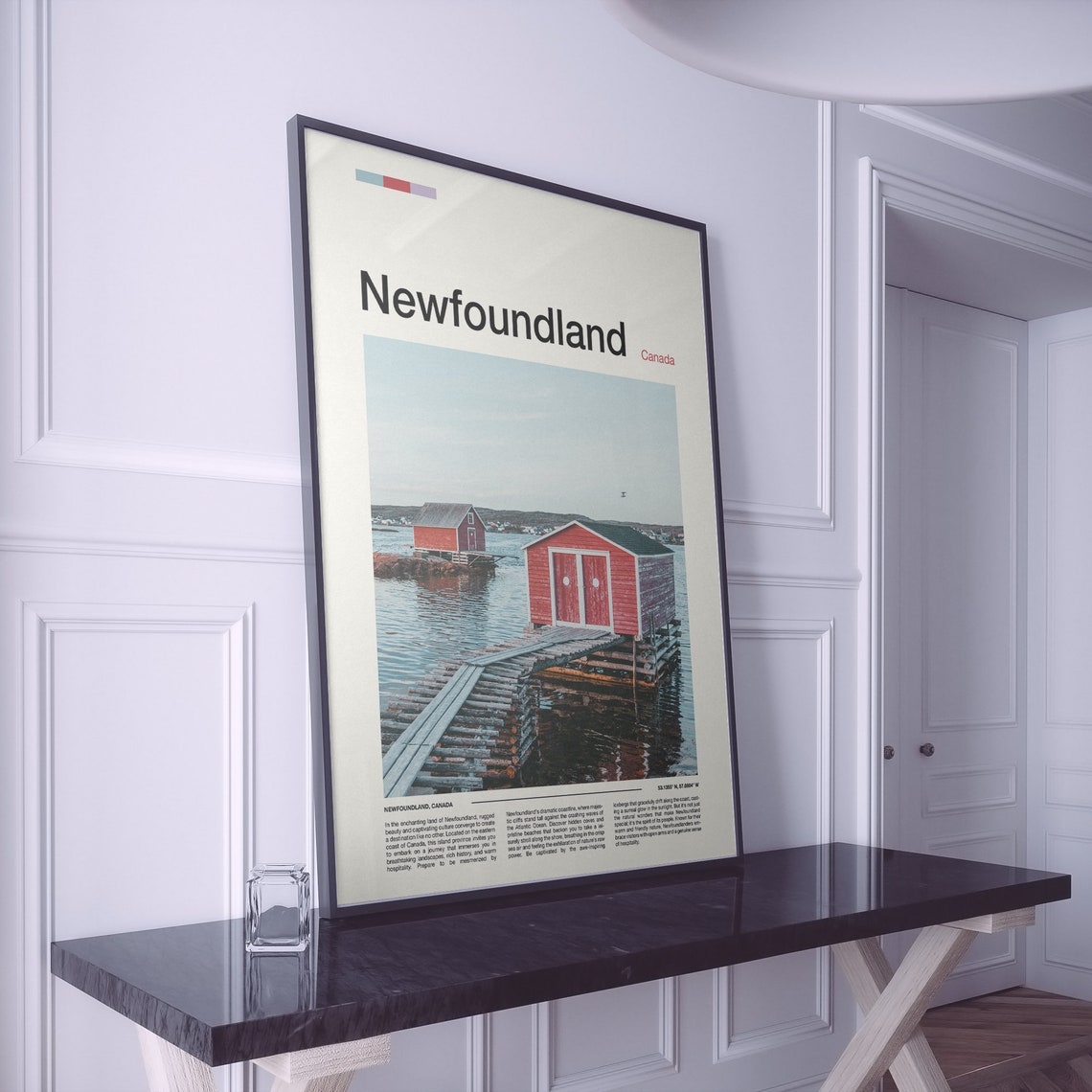 Newfoundland Canada Red Fishing Sheds Harbor Photo Poster Art - Image 2