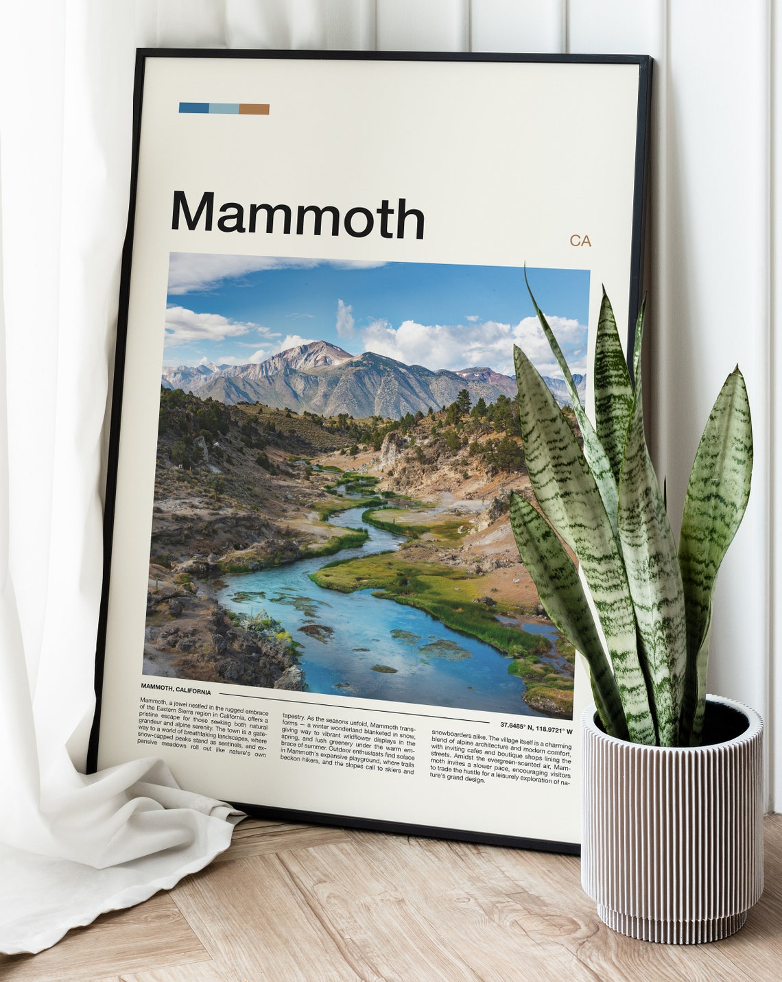 Mammoth California Alpine Stream Mountain Minimalist Photo Poster - Image 2