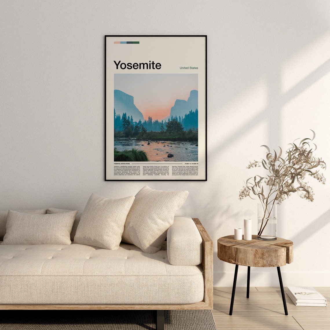Yosemite National Park Valley River Granite Cliffs Travel Poster - Image 2