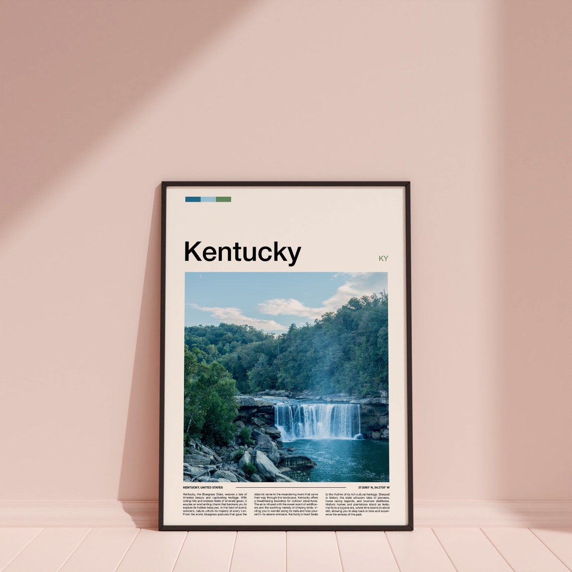 Kentucky Forest Waterfall Cascading Stream Nature Photography Poster - Image 4