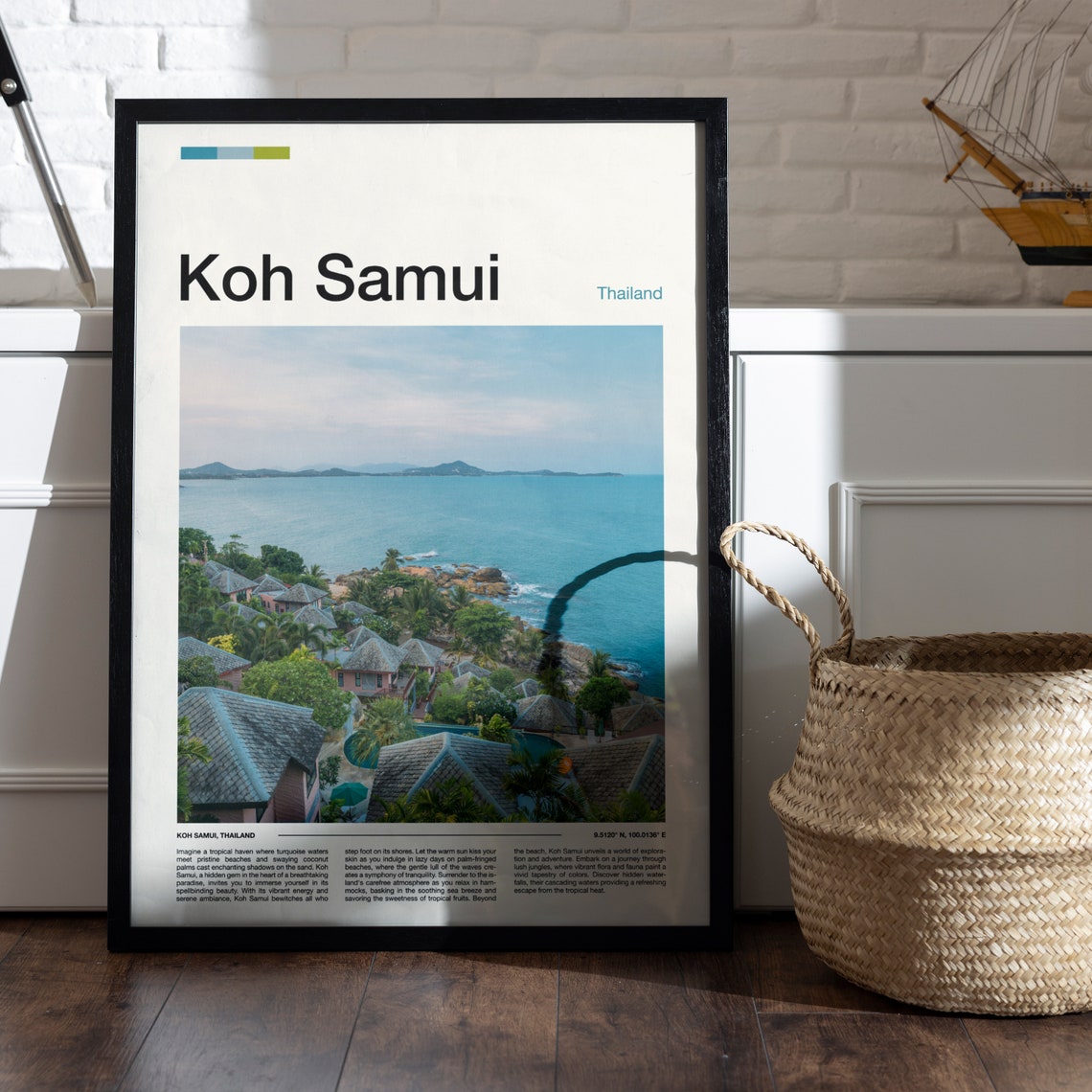Koh Samui Thailand Tropical Island Resort Coastline Travel Poster - Image 4