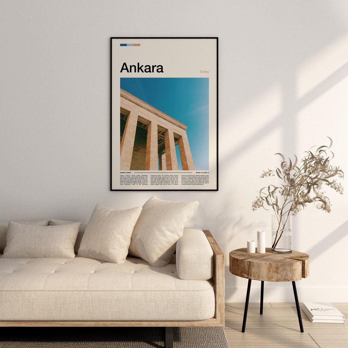 Ankara Turkey Grand Mausoleum Colonnade Blue Sky Photo Poster - Image 3