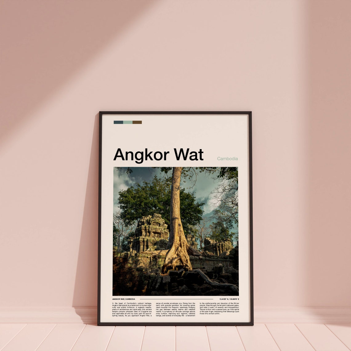 Angkor Wat Cambodia Giant Banyan Tree Ancient Temple Ruins Poster - Image 4