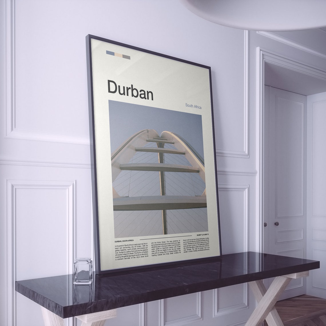 Durban South Africa Stadium Arch Modern Landmark Skyline Poster - Image 2