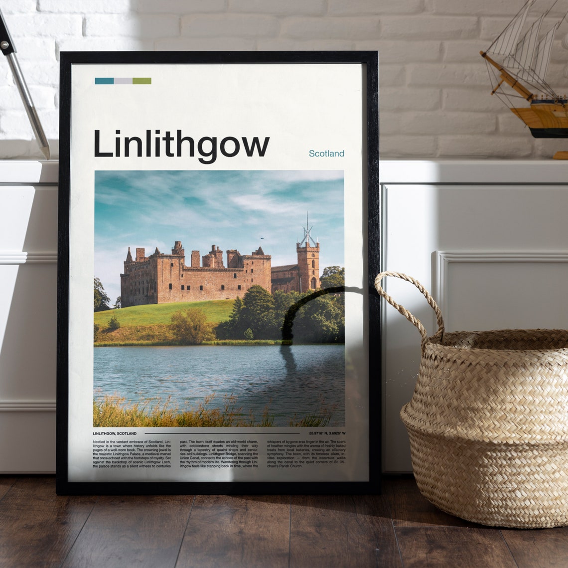 Linlithgow Scotland Palace Castle Ruins Loch Shore View Poster - Image 5